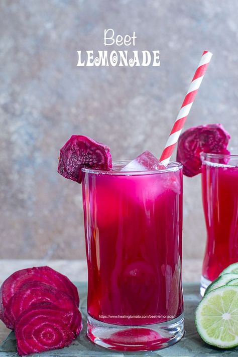 Beet Lemonade Recipe For Summer | Healing Tomato Recipes Easy Lemonade Recipe, Organic Drinks, Homemade Lemonade Recipes, Summer Lemonade, Winter Drink, Farmers Market Recipes, Best Smoothie, Fresh Beets, Beet Recipes