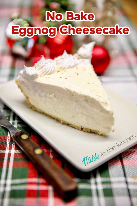 No Bake Eggnog Cheesecake, Cream Cheese Pie Recipes, Eggnog Dessert, Eggnog Cheesecake, No Bake Cherry Cheesecake, Dessert To Make, Baked Cheesecake Recipe, Chocolate Graham Crackers, Make Ahead Desserts