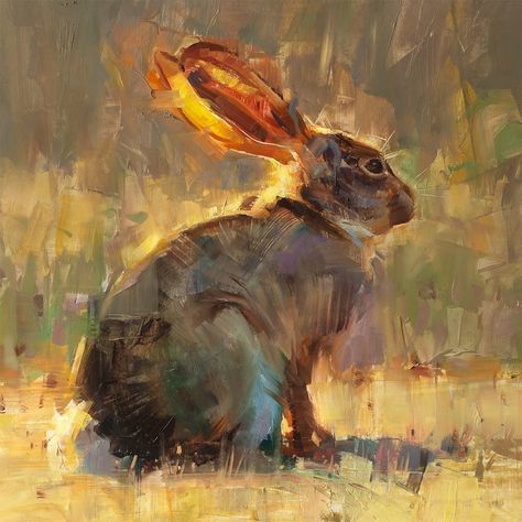 #expressiveart on Instagram | Hashtags Watercolour Animal Painting, Painting Of Rabbit, Acrylic Painting Animals, Watercolor Animal Paintings, Painted Rabbits, Animal Impressionism, Abstract Bunny Painting, Rabbit Abstract Art, Taxidermy Shop