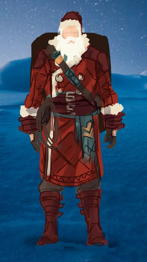 Santa Claus (High North) - wanted to give him a bit of a cultural mix look to him, and flesh out the design a bit. Santa Character Design, Santa Claus Character Design, Masks A New Generation, Supervillain Oc, Comic Book Reference, Santa Claus Suit, Santa Claus Outfit, Daredevil Netflix, Make A Gingerbread House