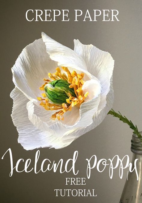 Iceland Poppy, Crepe Paper Flowers Tutorial, Crepe Paper Crafts, Crepe Paper Flowers Diy, Crepe Paper Roses, How To Make Crepe, Fleurs Diy, Paper Plants, Paper Flower Crafts