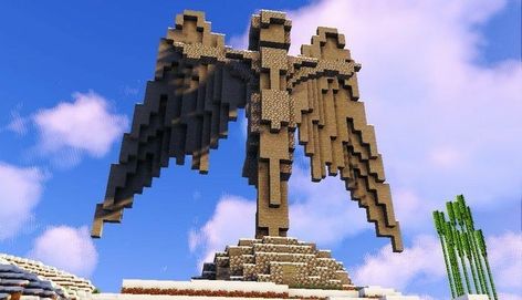 Minecraft Angel Statue, Deco Minecraft, Minecraft Statue, Minecraft Castle Designs, Build Minecraft, Minecraft Statues, Minecraft Decoration, Minecraft Seeds, Rumah Minecraft Sederhana