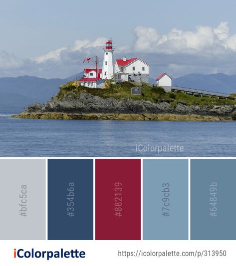 Color Palette Ideas from Lighthouse Tower Promontory Image Maritime Color Palette, Nautical Colour Palette, Boat Color Palette, Lighthouse Color Palette, Cape Cod Color Palette, Patriotic Color Palette, Lighthouse Bathroom Ideas, Sea Color Palette, Nautical Color Scheme