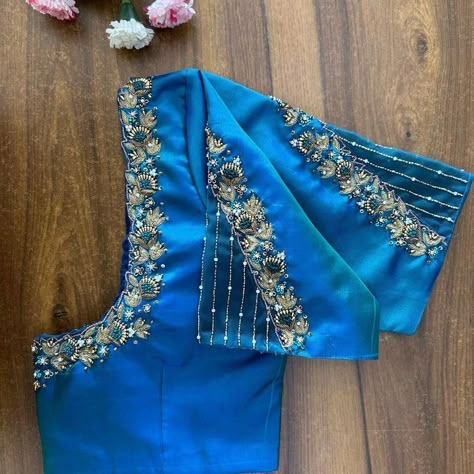 Dm@9640490158 Designer maggam work blouse Fabric: Halfpattu/Rawsilk Dispatch: 3days Price : 2800unstiched . 3350stitched Colours and sizes can be customised accordingly Wrk Blouses, Plain Blouse Designs, Maggam Blouses, Work Blouse Designs, Blouse Simple, Blouse Works, Bridal Blouses, Latest Bridal Blouse Designs, Cutwork Blouse