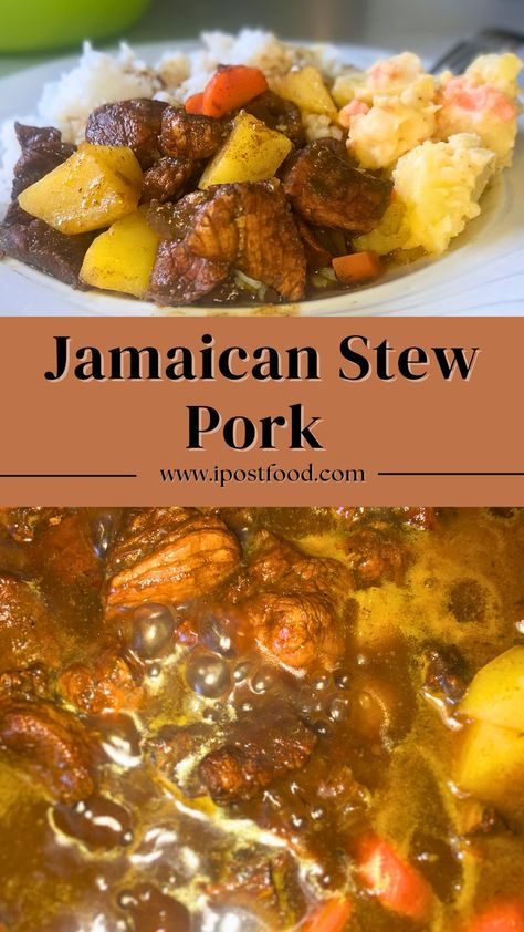 Try my Jamaican Stew Pork recipe for dinner any time. Get the full recipe at www.ipostfood.com Caribbean Pork Recipes, Pork Stew Meat Recipes Slow Cooker, Stew Pork Recipes, Pork Stew Meat Recipes, Jamaican Stew, Pork Stew Meat, Eastern Recipe, Pork Soup Recipes, Beef Patties Recipes