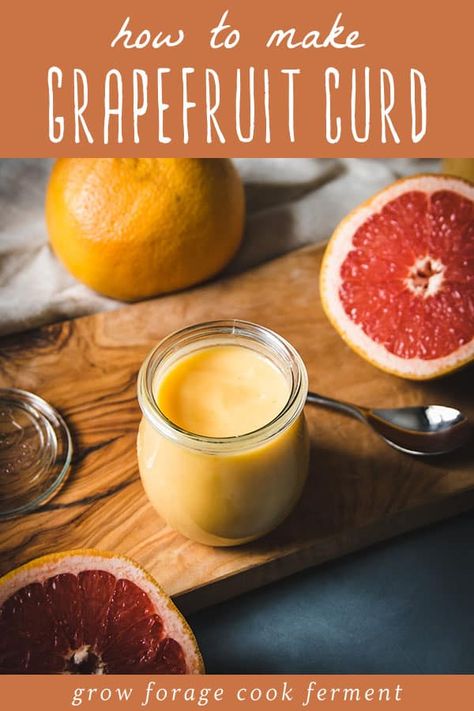 Grapefruit curd is delicious, easy to make, and a wonderful way to use up citrus. Learn how to make and use this homemade grapefruit curd recipe and use it for tarts, pavlova, cakes, and other desserts! Fruit In Jars, Citrus Curd, Preserving Fruit, Grapefruit Curd, Easy Winter Recipes, Curd Tart, Grapefruit Recipes, Healthy Winter Meals, Citrus Recipes