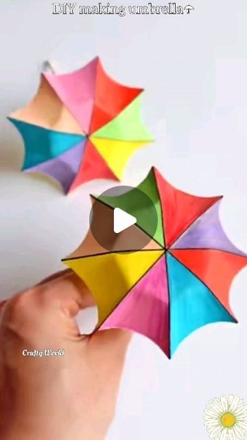 Origami Umbrella, Umbrella Craft, Preschool Craft Activities, Daily Crafts, Paper Umbrellas, Jute Crafts, Origami Easy, Paper Crafts Diy Kids, Easy Paper Crafts