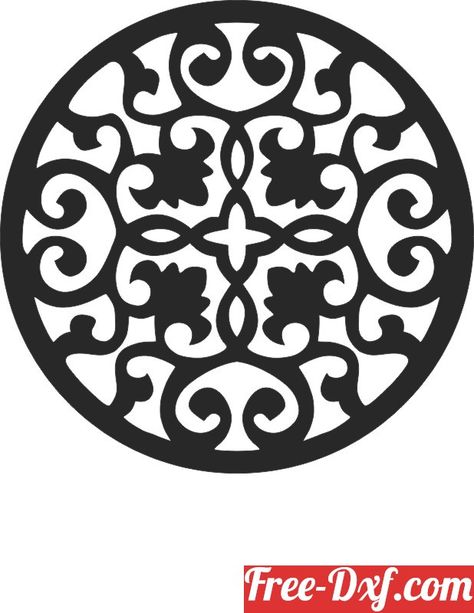 Round Cnc Design, Dxf Files Free Download Laser, Celtic Coloring, Laser Cut Decor, Free Dxf Files, Mandala Wall Decor, Round Pattern, Cool Wall Decor, Flower Circle