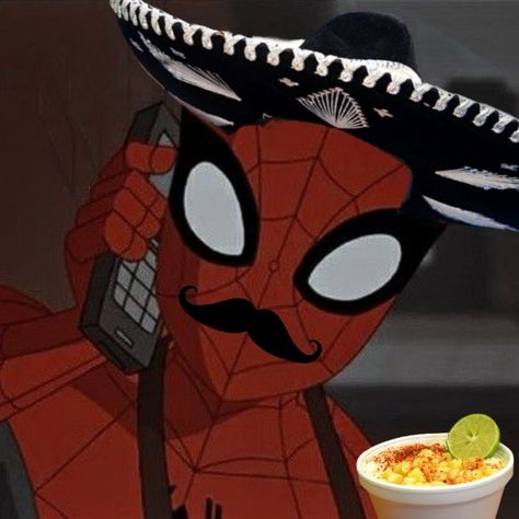 Mexican Spiderman Pfp, Halloween Spiderman Pfp, Mexican Spiderman, Funny Mexican Pictures, Superhero Template, Spiderman Pfp, Spiderman Sketches, Spiderman Poster, Spiderman Gifts