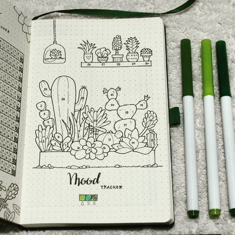 Track your mood with a cactus and succulent themed mood tracker. Bullet Journal Mood Tracker, Bullet Journal Headers, March Bullet Journal, Bullet Journal Spreads, Bullet Journal 2019, Bullet Journal Mood Tracker Ideas, Bullet Journal Tracker, Bullet Journal Mood, Bullet Journal Notebook