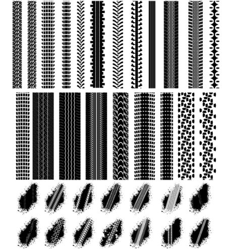 vector image of various car tyre tread patterns Track Clipart, Vector Picture, Car Clipart, Tyre Tread, Tire Tracks, Car Tyre, Tire Tread, Motorcycle Tires, Bicycle Tires