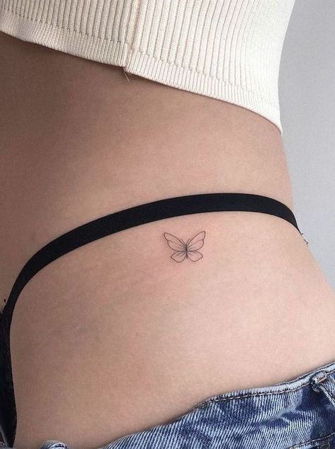 White Butterfly Tattoo, Tiny Butterfly Tattoo, Flower Hip Tattoos, Purple Butterfly Tattoo, Black Butterfly Tattoo, Simple Butterfly Tattoo, Butterfly Tattoo Stencil, Blue Butterfly Tattoo, Tato Minimal