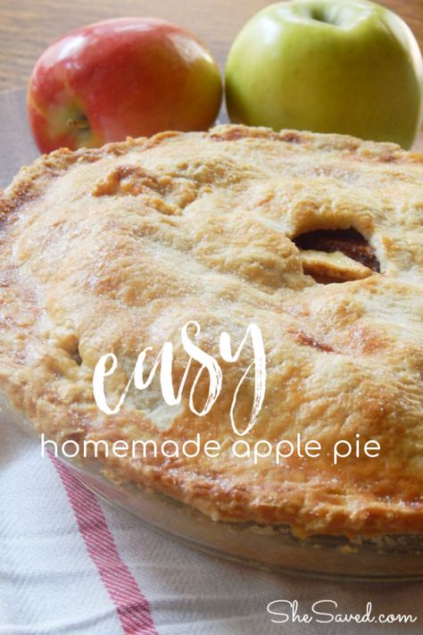 Easy Homemade Apple Pie Apple Pie For Beginners, Old Fashion Apple Pie Recipe, Apple Pie Recipe Easy Simple, Green Apple Pie Recipe, Easy Homemade Apple Pie, Easy Apple Pie Recipe, Homemade Apple Pie Recipe, Old Fashioned Apple Pie, Apple Pie Recipe Homemade