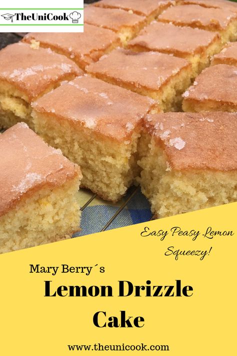 Mary Berry Lemon Drizzle Cake, Carrot Cake Traybake, Mary Berry Recipes Baking, Lemon Drizzle Traybake, Easy Lemon Drizzle Cake, Traybake Recipes, Chocolate Traybake, Mary Berry Recipe, Tray Bake Recipes