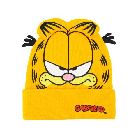 PRICES MAY VARY. GARFIELD BEANIE CAP: Our cool and stylish orange Garfield cuffed winter hat features an adorable image of Garfield the cat's face, and also features cute 3D ears and whiskers, making this a great gift for the comic strip fan in your life ONE SIZE: Skully caps can be easily stretched to fit adult men's and women's heads of all shapes and sizes to allow for instant comfort when worn LIGHTWEIGHT AND DURABLE: Skull cap is composed of lightweight and durable knitted acrylic fabric to Garfield Hat, Baseball Hat, Garfield Stuff, Garfield Clothes, Garfield Merch, Snow Hat, Garfield Cat, Stocking Hat, Acrylic Fabric