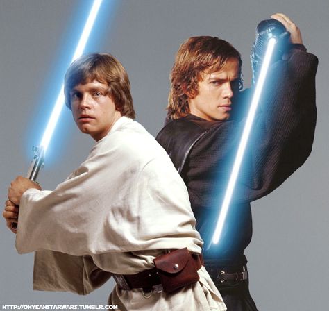 Luke and Anakin Skywalker-Star Wars Luke And Anakin, Anakin And Luke, Star Wars Theories, Jon Favreau, Anakin And Padme, Star Wars Luke Skywalker, Happy Mood, Stars Wars, Star Wars 2