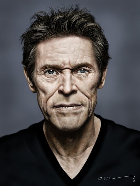 ArtStation - Willem Dafoe, Jinsung Lim Aquaman 2018, Willem Dafoe, Face Drawing Reference, Green Goblin, Face Reference, Celebrity Portraits, 인물 사진, Aquaman, Famous Faces