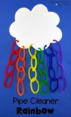 [Great craft anytime.] Make this preschool rainbow craft with the kids as you get ready for spring and St. Patrick's Day. What a colorful way to work on fine motor skills! Preschool Rainbow, Rainbow Craft, March Crafts, St Patricks Day Crafts For Kids, Pipe Cleaner Crafts, Spring Crafts For Kids, St Patrick's Day Crafts, Rainbow Crafts, Daycare Crafts