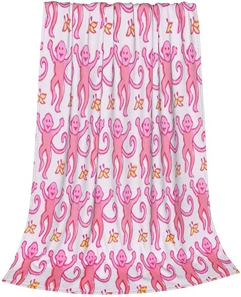 Amazon.com: Pink Roller Rabbit Monkeys Lightweight and Comfortable Ultra-Soft Warm Micro Fleece Bed Couch Living Room Blanket (50"x40") : Home & Kitchen Preppy Blanket, Bed Couch Living Room, Living Room Blanket, Rabbit Bedding, Preppy Bedroom, Pink Monkeys, Couch Living Room, Green Blanket, Preppy Room Decor