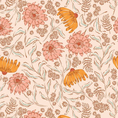 Orange and Pink Boho Floral Wallpaper | Peel and Stick Self-Adhesive Removable Wallpaper Introducing LEXINGTON, an easy-to-apply peel-and-stick wallpaper in a pink and orange boho style. The textured wallpaper adds depth and dimension to your walls, giving you a stylish and comfortable interior. Install quickly and dec Boho Vintage Wallpaper, Orange Wallpaper For Walls, Orange Prints For Walls, Floral Wallpaper Peel And Stick, Peel And Stick Floral Wallpaper, Salmon Color Wallpaper, Boho Seamless Pattern, Yellow And Pink Aesthetic, Pink And Orange Decor