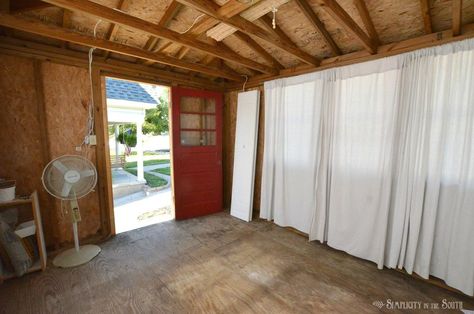 Want to get the most amount of storage in a tiny bedroom? Learn how to make the built-in trundle bed and cabinets just like the ones we put in the modern farmho… Plywood Plank Flooring, Rubbermaid Shed, Builder Grade Kitchen, Basement Guest Rooms, Diy Mid Century, Brick Fireplace Makeover, Shiplap Fireplace, Diy Shiplap, Faux Shiplap