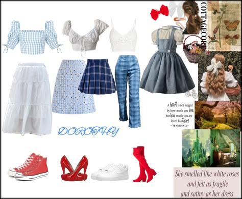 Wizard Of Oz Bounding, Dorthy Wizard Of Oz Outfit, Wizard Of Oz Outfit Ideas, Dorothy Wizard Of Oz Aesthetic, Dorothy Inspired Outfit, Wizard Of Oz Inspired Outfits, Dorthy Wizard Of Oz Aesthetic, Wizard Of Oz Fashion, Dorothy Aesthetic