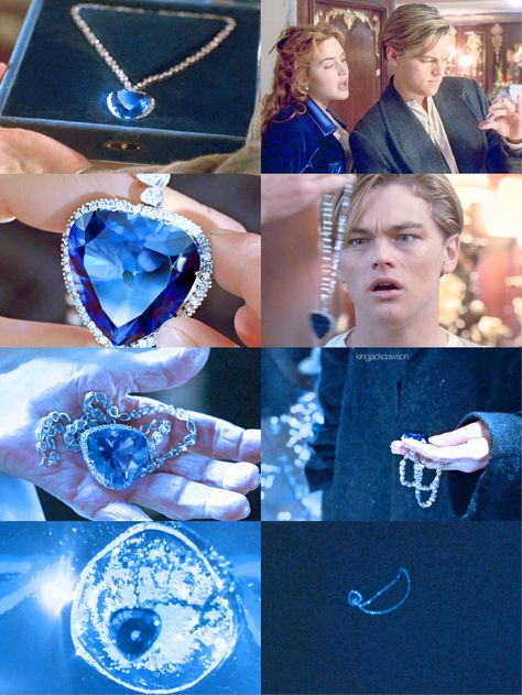 9/19/17 1:38p ''Titanic'' Kate Winslet Leonardo di Caprio Sapphire Heart of the Ocean Released: 12/1997 Titanic Blue Diamond, Heart Of The Ocean Titanic, Titanic Movie Facts, Titanic Costume, Titanic Quotes, Titanic Kate Winslet, Real Titanic, The Heart Of The Ocean, Titanic Facts