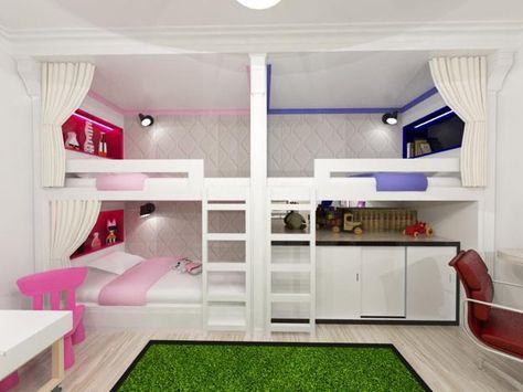 bunk beds and storage furniture for modern kids rooms Target Bedroom Decor, Couples Bedroom Wall Decor, Modern Bunk Beds For Girls Room, Creative Room Design, Target Bedroom, Space Saving Bunk Bed, Modern Kids Room Design, Bunk Beds For Boys Room, Adult Bunk Beds