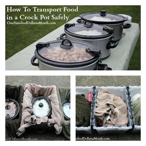 How To Transport Food in a Crock Pot Safely - One Hundred Dollars a Month Thanksgiving Dish, Healthy Camping Food, Cooking Tricks, Crockpot Casserole, Softball Season, Kitchen Help, Fruit Roll, Fall Sports, Cooked Food