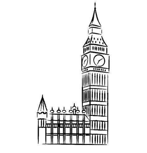 Sketch Of Big Ben Clock Tower Coloring Page : Coloring Sun Clock Tower Sketch, Clock Tower Drawing, Big Ben Sketch, Big Ben Illustration, Big Ben Tattoo, Big Ben Drawing, Famous Architecture Buildings, London Clock Tower, Tower Sketch