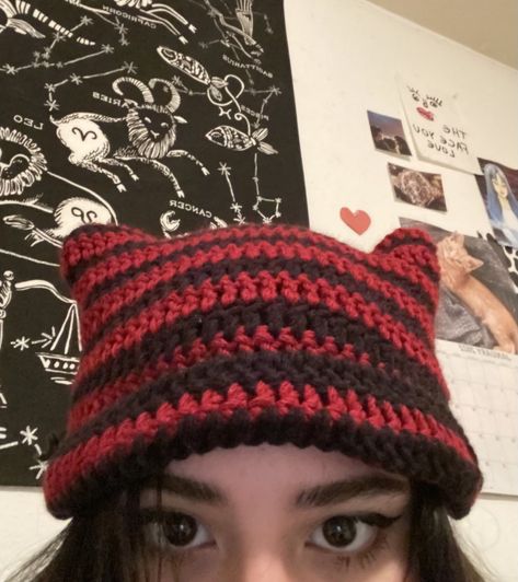 Cat Beanie, Cat Ears, A Woman, To Create, Crochet