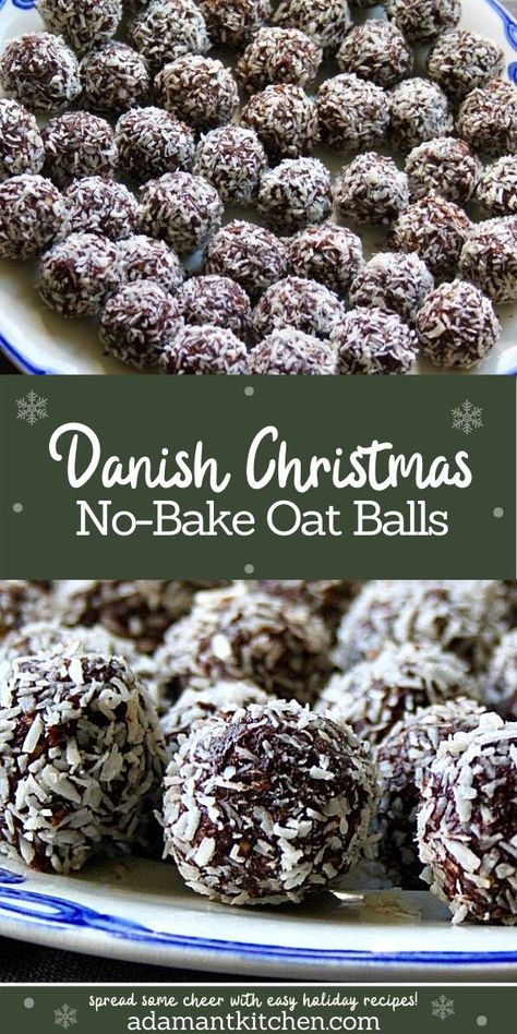 Christmas Balls Cookies, Vegan Christmas Candy Recipes, No Bake Christmas Balls, Christmas Balls Recipe, Danish Christmas Traditions, Danish Christmas Food, Scandinavian Christmas Food, Danish Recipes Traditional, Danish Dessert Recipes