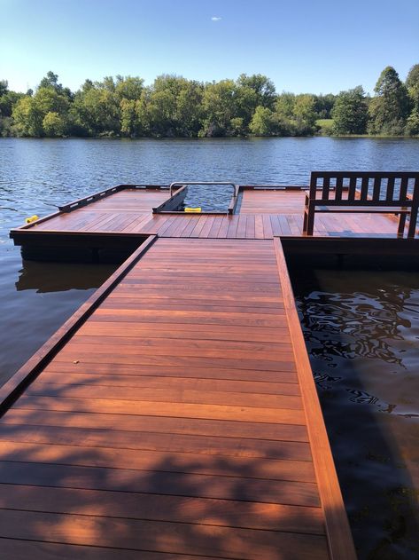 Perfect Pier Lake Pier Ideas Decks, Boat Docks Ideas Design, Lake Docks Designs, Pond Gazebo, Pier Ideas, Lake Docks, Lake House Dock, Floating Dock Plans, Small Dock