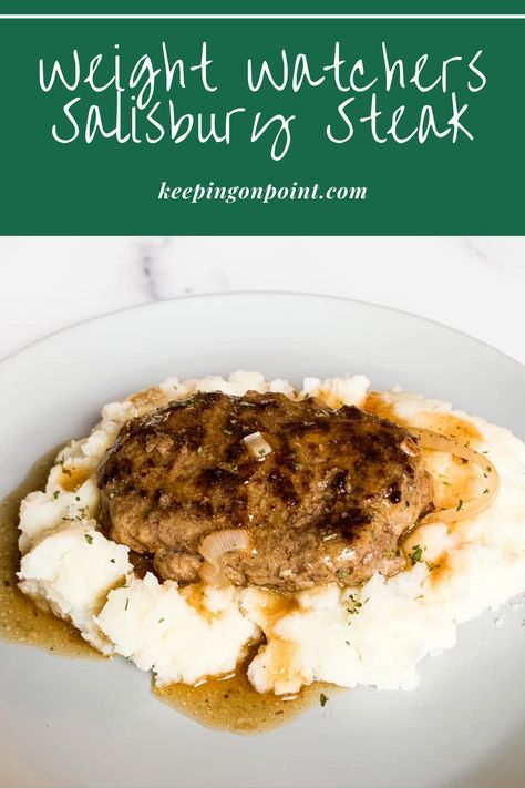 Ww Hearty Meals, Ww Salisbury Steak Recipe, Salisbury Steak With Ground Beef, Ww Dinner Recipes Beef, Ww Steak Recipes, Weight Watchers Steak Recipes, Weight Watcher Beef Recipes, Ww Ground Beef Recipes With Points, Ww Hamburger Recipes