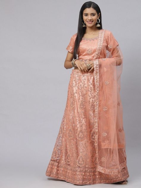 Zari Lehenga, Peach Lehenga, Peach Colour, Net Blouses, Global Dress, Net Lehenga, Embroidered Lehenga, Lehenga Collection, Net Dupatta