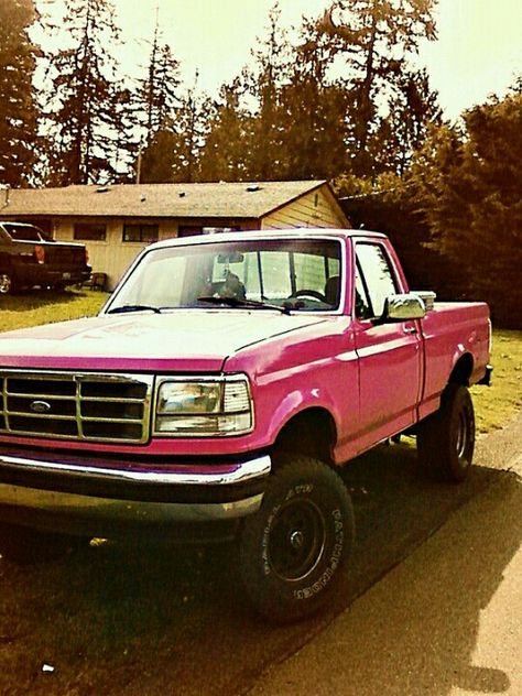 Jacked Up Trucks Ford, Pink Trucks, Crazy Mother, Jacked Up Truck, Pink Cars, Ford Girl, Future Vehicles, Trucks Ford, Car Things