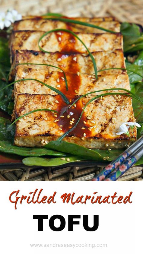 Grilled Marinated Tofu Recipe Grilled Tofu Recipes, Tofu Ideas, Vegetarian Gourmet, Tofu Marinade, Vegan Meat, Grilled Tofu, Marinated Tofu, Tofu Recipe, Tofu Dishes