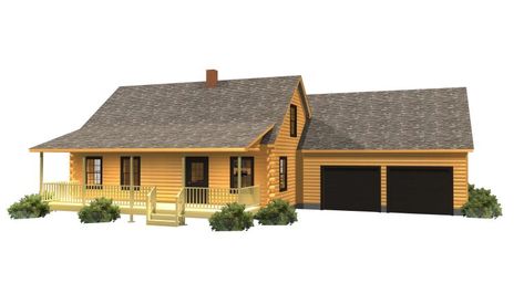 Cabin Ideas Exterior, Small Log Homes, Log Cabin Exterior, Cabin Style Homes, Log Cabin Plans, Log Cabin Ideas, Cabin Exterior, Cabin House Plans, Attached Garage