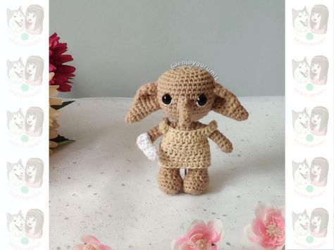 Patrón Dobby – Enjoygurumis Harry Potter Crochet, Knitting Quotes, Dobby Harry Potter, Crochet Toys Free, Bullet Journal Design Ideas, Amigurumi Free Pattern, Amigurumi Doll, Amigurumi Pattern, Crochet Toys