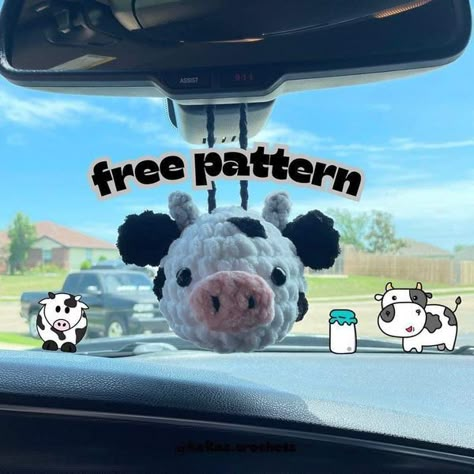 Free Crochet Patterns for All Levels | 🐮 Free pattern for all you crafty cow lovers | Facebook Kawaii Patterns, Cows Highland, Crochet Patterns Free Amigurumi, Cow Crochet Pattern, Crocheted Cow, Cow Keychain, Crocheted Cow Pattern, Backpack Charms, Cow Crochet