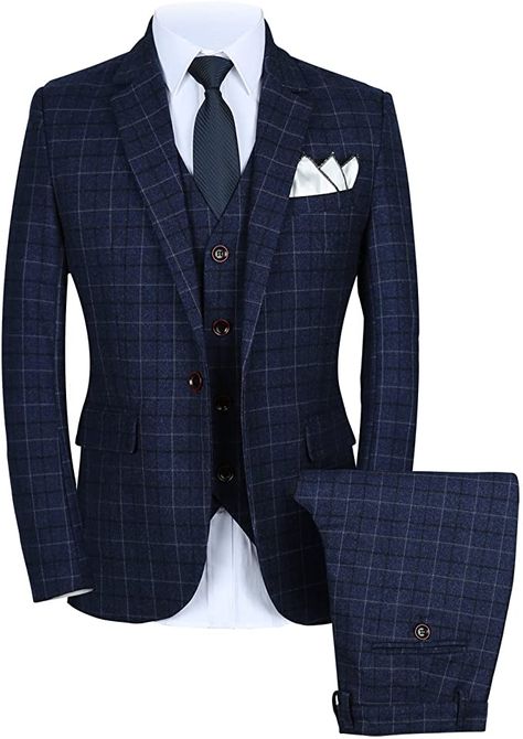 Plaid Suit Men, Checkered Suit, Vest And Pants, Hype Clothing, Dress Suits For Men, Designer Suits For Men, Suit Ideas, Plaid Suit, Men Suit