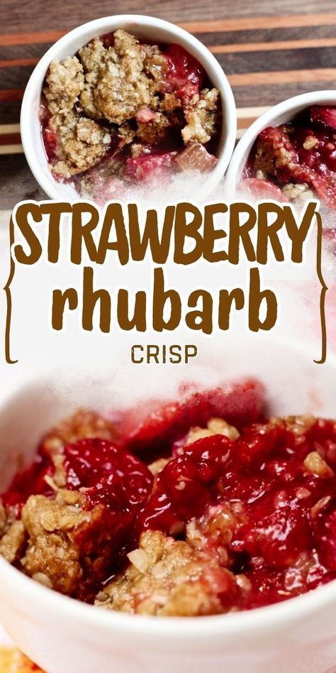 This Strawberry Rhubarb Crisp is the perfect dessert for any spring or summer table. Loaded with fresh strawberries and tangy rhubarb, this crisp recipe is a delicious treat that’s both easy to make and wonderfully yummy. It’s a great example of a healthy, baked dish that doesn’t skimp on flavor. Whether you're looking for a classy dessert for a dinner party or a simple, delicious treat for a family meal, this recipe will satisfy all your dessert cravings. #food #recipe Berries Tart, Rhubarb Recipes Crisp, Strawberry Crisp, Dessert Summer, Strawberry Rhubarb Crisp, Rhubarb Crisp, Summer Sweets, Healthy Strawberry, Rhubarb Recipes