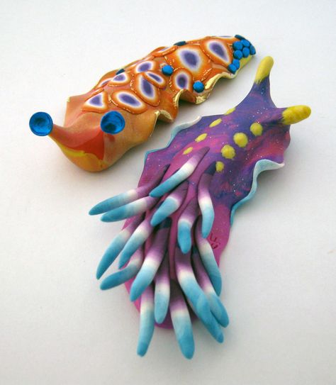 pals? or just nudis that pass in the night?  #polymer #sculpture #nudibranch Polymer Clay Creatures, Polymer Sculpture, Christi Friesen, Sea Slugs, Polymer Inspiration, Polymer Clay Sculptures, Tech Art, Clay Polymer, Cute Polymer Clay