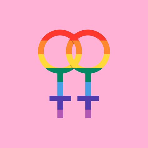 Lesbian Symbol, Pride Symbol, Gay Pride Month, Psd Icon, Flat Design, Free Psd, Free Illustrations, Design Element, Vector Icons