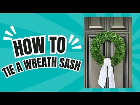 (5) How to tie a wreath sash - YouTube How To Tie Sash On Wreath, How To Make A Sash For A Wreath, Wreath Sashes Diy, How To Tie A Wreath Sash, Wreath Sash Front Door, Wreath Sash Diy, Sash For Wreath, Wreath Sash, Christmas Ideas