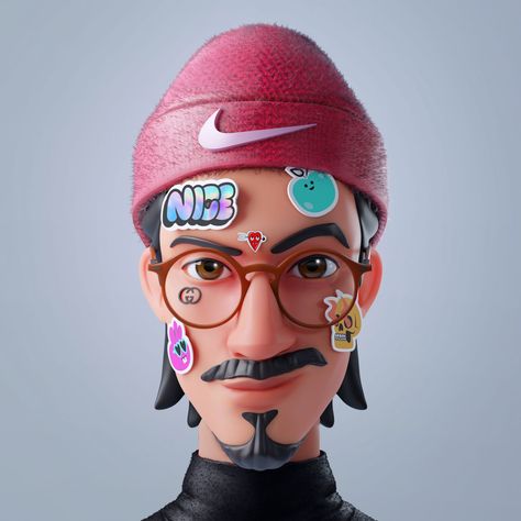 Square Character, 3d Nft, 3d Cinema, 3d Portrait, Swag Cartoon, Animation Art Character Design, Nft Art, 3d Artwork, Mascot Design