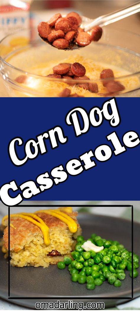 Turn a traditional Corn Dog on it’s head with this awesome Corn Dog Casserole.  Enjoy!! #kidfriendlymeals #corndogs #casserole Corndog Casserole Jiffy, Corn Dog Casserole, Sage Sausage, Corn Dog, Grandparenting, Hot Dog Recipes, Pan Meals, Corn Dogs, Dinner Is Served