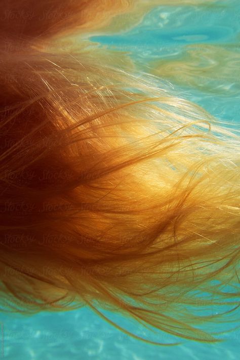 Mermaid Hair Underwater, Ginger Mermaid Aesthetic, Hair In Water Aesthetic, Ginger Mermaid, Hair In Water, Hair Underwater, January Embers, Underwater Hair, Ginger Aesthetic