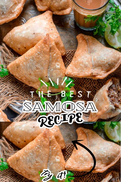 Samosa is a savory fried Indian snack that has a crispy outer crust and a spicy filling. Wondering how to make it at home? Then try my foolproof recipe. Punjabi Samosa, Samosa Recipe, Spicy Snacks Recipes, Tandoori Masala, Vegetarian Snacks Recipes, Snacks Dishes, Spicy Snacks, Vegetarian Snacks, Indian Street Food