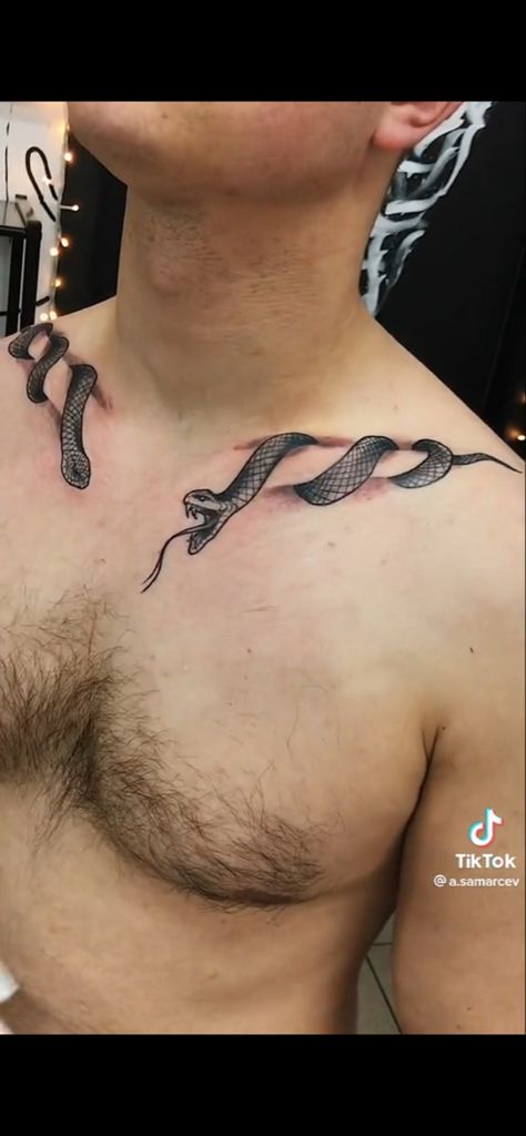 Snakes Collarbone Tattoo, Snake Collarbone Tattoo, Snake Collar Bone Tattoo, Collarbone Snake Tattoo, Colon Tattoo, Tattoos Women, Leg Tattoos Women, Collar Bone Tattoo, Snake Tattoo